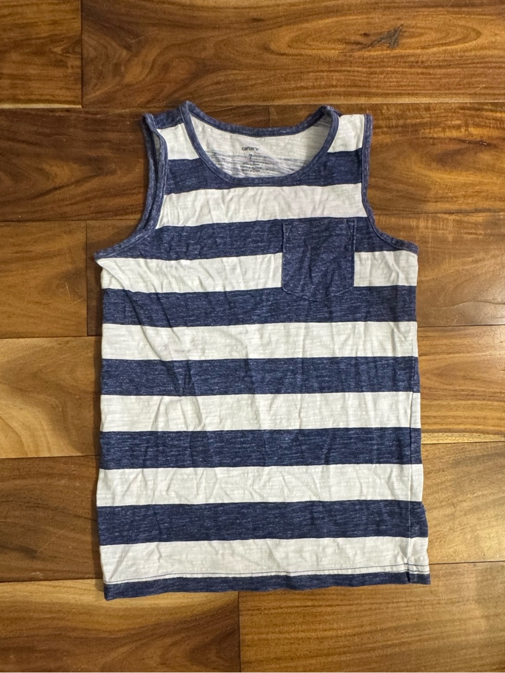 Carter's Navy and White Striped Tank Top with Pocket